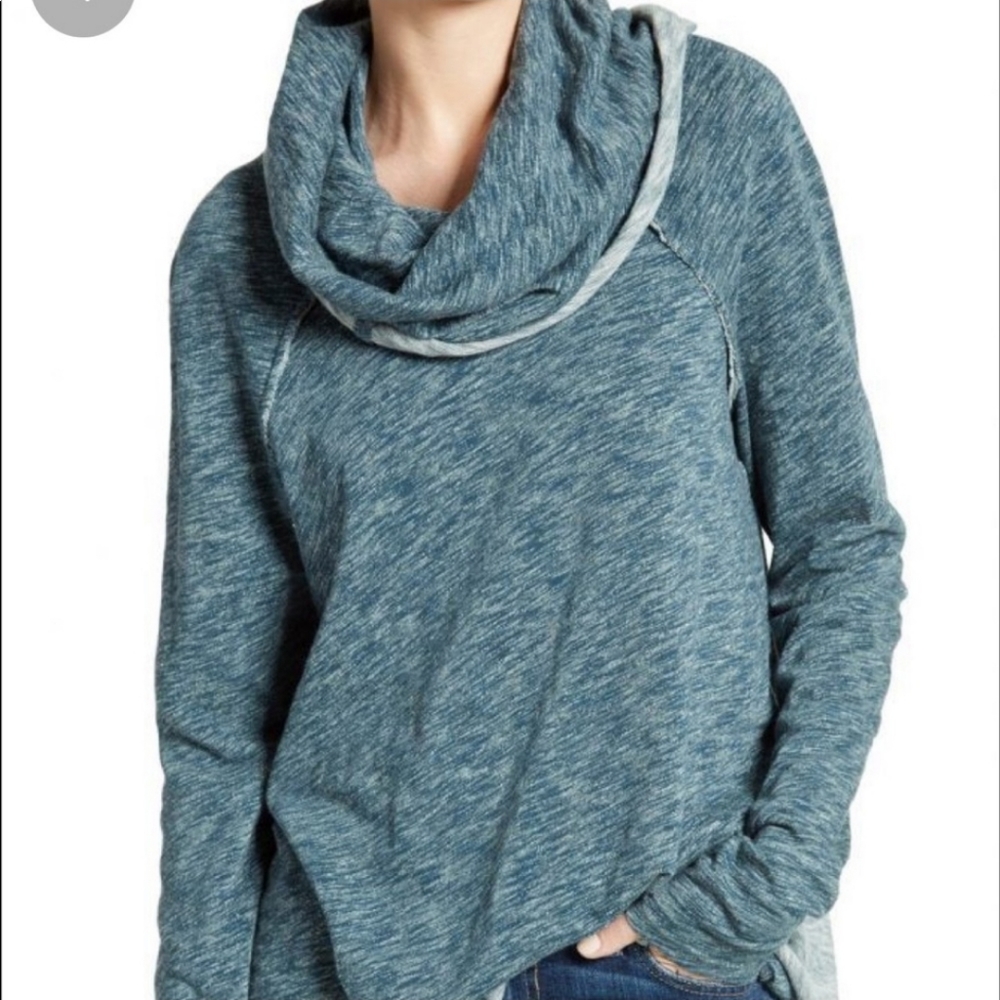 Free People Beach Cacoon Cowl Neck Pullover Sweater Boho One Size